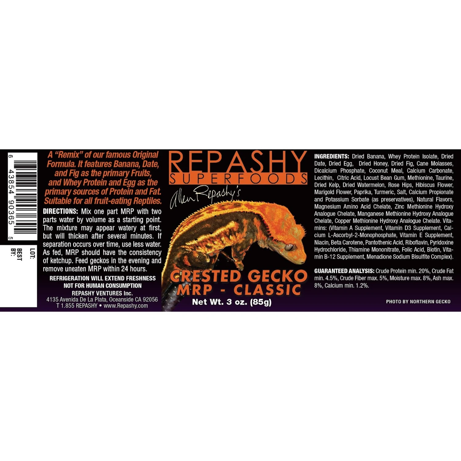 Repashy Superfoods Crested Gecko Classic Meal Replacement Powder Reptile Food, 3-oz Bottle 4 Repashy Superfoods Crested Gecko Classic Meal Replacement Powder Reptile Food, 3-oz Bottle - Image 2