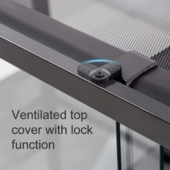 REPTI ZOO Glass Reptile Terrarium Sliding Doors With Screen Ventilation, Black -Pet Supplies Store 223443 PT3. AC SS1800 V1583337974