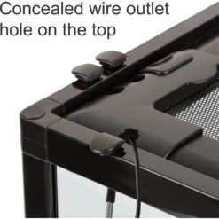 REPTI ZOO Glass Reptile Terrarium Sliding Doors With Screen Ventilation, Black -Pet Supplies Store 223443 PT4. AC SS1800 V1583337791