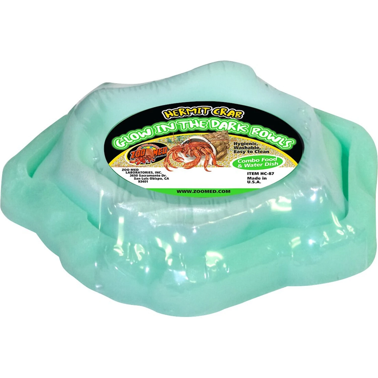 Zoo Med Glow In The Dark Combo Food & Water Hermit Crab Bowl 3 Zoo Med Glow In The Dark Combo Food & Water Hermit Crab Bowl
