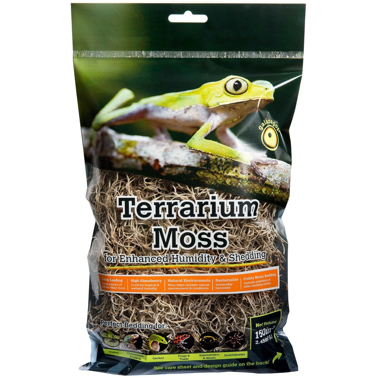 Galapagos Spanish Moss Reptile Terrarium Moss, 150 Cubic Inch Bag 3 Galapagos Spanish Moss Reptile Terrarium Moss, 150 Cubic Inch Bag