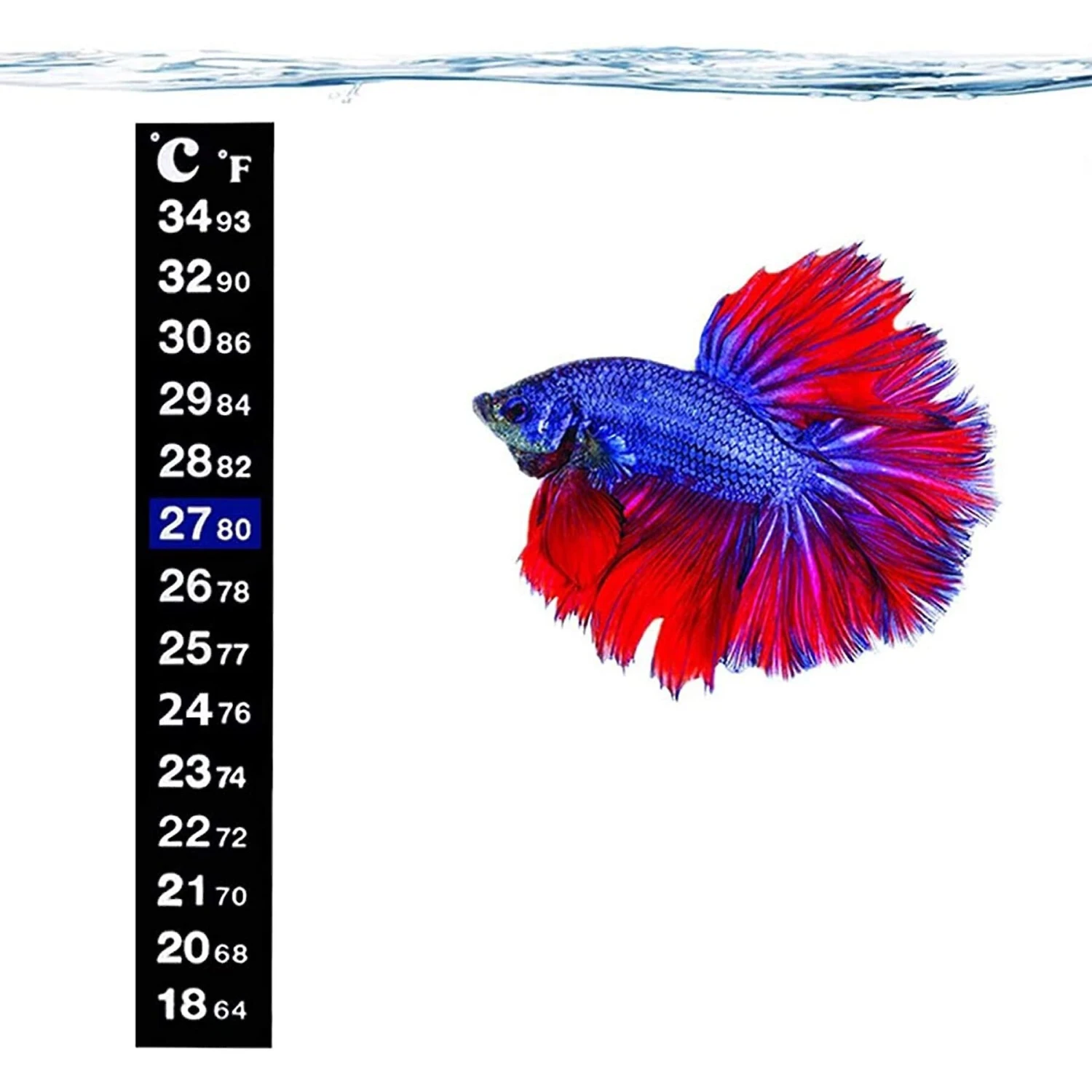 SunGrow Betta Fish Thermometer Sticker, Temperature Strip For Small Aquarium & Reptiles Tank 3 SunGrow Betta Fish Thermometer Sticker, Temperature Strip For Small Aquarium & Reptiles Tank