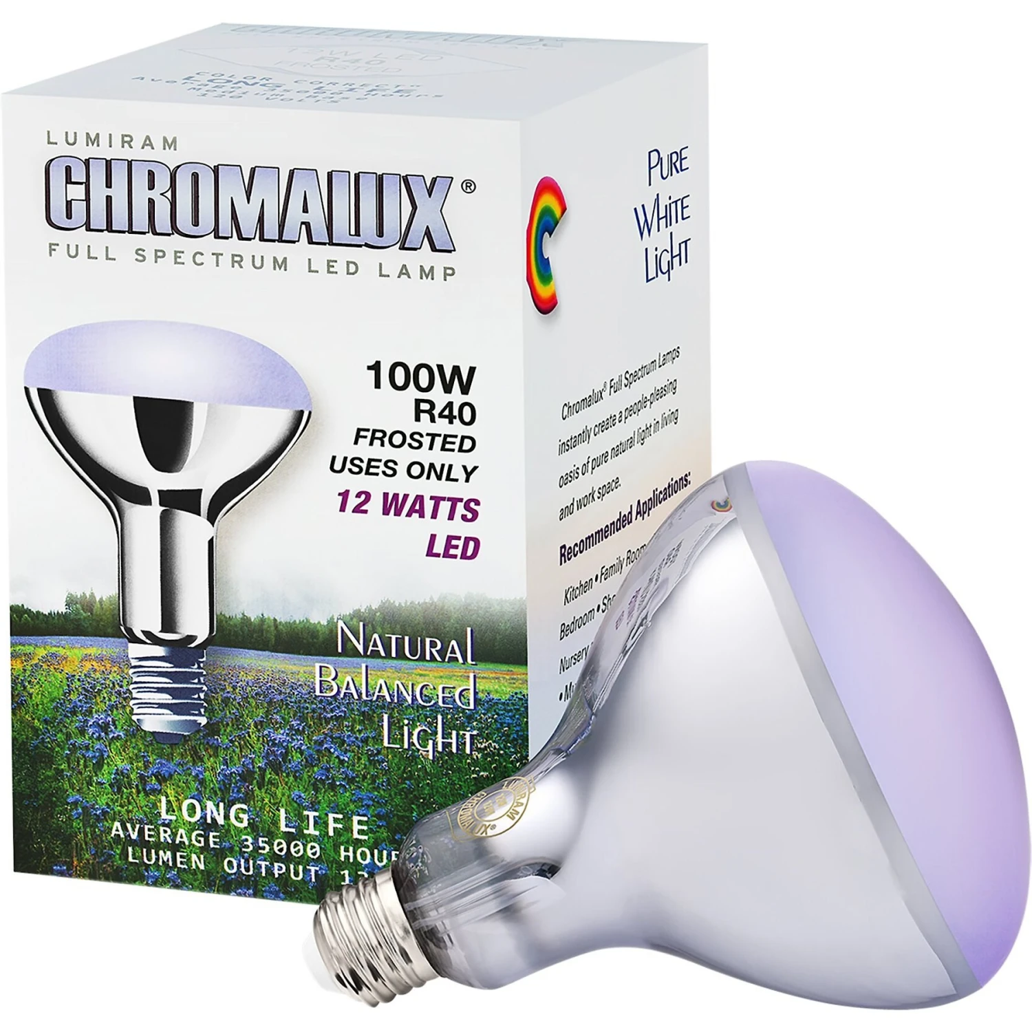 Chromalux R40 Full Spectrum Neodymium Glass LED Bird & Reptile Light Bulb, 12-watt 3 Chromalux R40 Full Spectrum Neodymium Glass LED Bird & Reptile Light Bulb, 12-watt