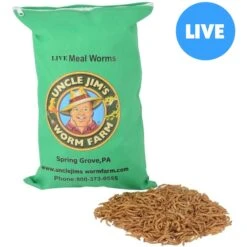 Uncle Jim's Worm Farm Live Mealworms Reptile & Fish Food