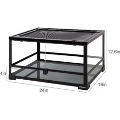 REPTI ZOO Double Hinge Door Reptile Glass Terrarium, 24-gal -Pet Supplies Store 301433 PT4. AC SS1800 V1622124816
