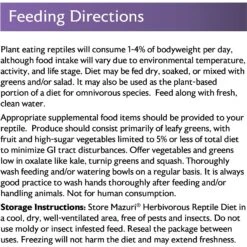 Mazuri Herbivorous Reptile Food -Pet Supplies Store 301640 PT6. AC SS1800 V1625837219
