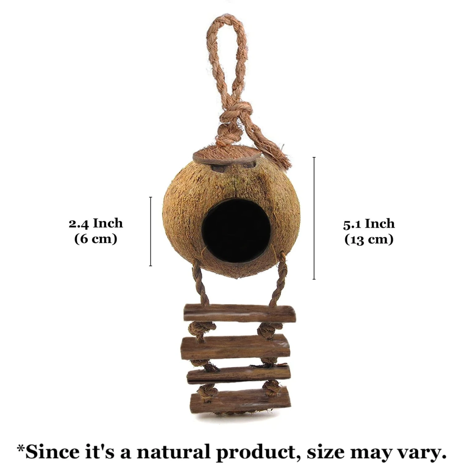 SunGrow Hermit Crab Coconut Climbing Habitat & Hideaway Cage With Ladder 8 SunGrow Hermit Crab Coconut Climbing Habitat & Hideaway Cage With Ladder - Image 6