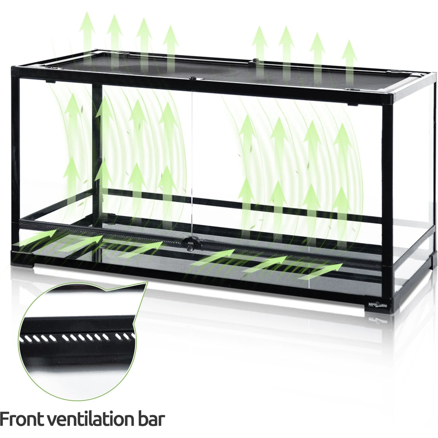 REPTI ZOO Front Double Hinge Door With PVC Background Reptile Glass Terrarium Tank, 50-gal 7 REPTI ZOO Front Double Hinge Door With PVC Background Reptile Glass Terrarium Tank, 50-gal - Image 5
