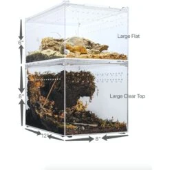 HerpCult Acrylic Enclosure Large Reptile Terranium, Clear, 3.3-gal -Pet Supplies Store 629294 PT7. AC SS1800 V1661287517