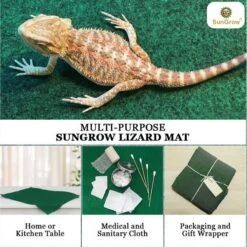 SunGrow Reptile Carpet Substrate & Floor Liner For Bearded Dragon & Leopard Gecko Tank, Green Mat Bedding -Pet Supplies Store 695446 PT4. AC SS1800 V1669179782