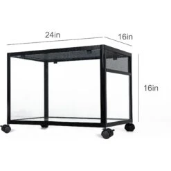 OiiBO Knock Down Glass Terrarium With Wheels, Black, 27-gal -Pet Supplies Store 697566 PT4. AC SS1800 V1667520089