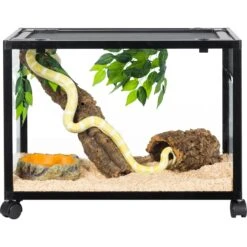 OiiBO Knock Down Glass Terrarium With Wheels, Black, 27-gal -Pet Supplies Store 697566 PT5. AC SS1800 V1695321578