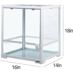 OiiBO Knock Down Single Door Glass Terrarium, White, 18-gal -Pet Supplies Store 697582 PT3. AC SS1800 V1667517921