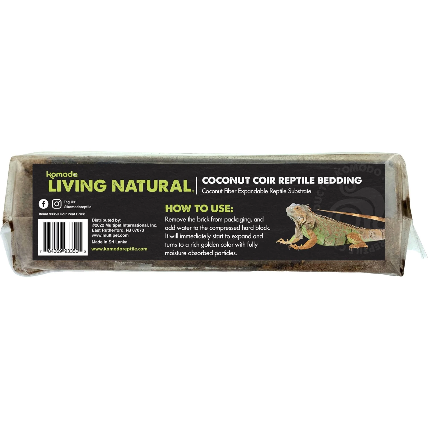 Komodo Coir Peat Brick Single Reptile Bedding, Brown, 20-gal 4 Komodo Coir Peat Brick Single Reptile Bedding, Brown, 20-gal - Image 2