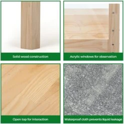 Coziwow Wooden Turtle Tanks Tortoise House -Pet Supplies Store 762150 PT5. AC SS1800 V1679640016