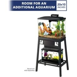 Aqueon Forge Metal Aquarium Stand, Black & Brown & Zilla Tropical Reptile Terrarium Starter Kit With Light & Heat -Pet Supplies Store 811518 PT2. AC SS1800 V1679069476
