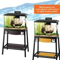 Aqueon Forge Metal Aquarium Stand, Black & Brown & Zilla Tropical Reptile Terrarium Starter Kit With Light & Heat -Pet Supplies Store 811518 PT4. AC SS1800 V1679069210