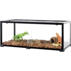 REPTI ZOO 40-gal Full Glass Reptile Terrarium, Black
