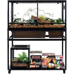 REPTI ZOO Tank Stand Terrarium With Breeding Boxs Reptile Cabinet, Black -Pet Supplies Store 839670 PT2. AC SS1800 V1682003319