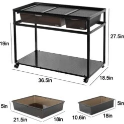 REPTI ZOO Tank Stand Terrarium With Breeding Boxs Reptile Cabinet, Black -Pet Supplies Store 839670 PT3. AC SS1800 V1682003156