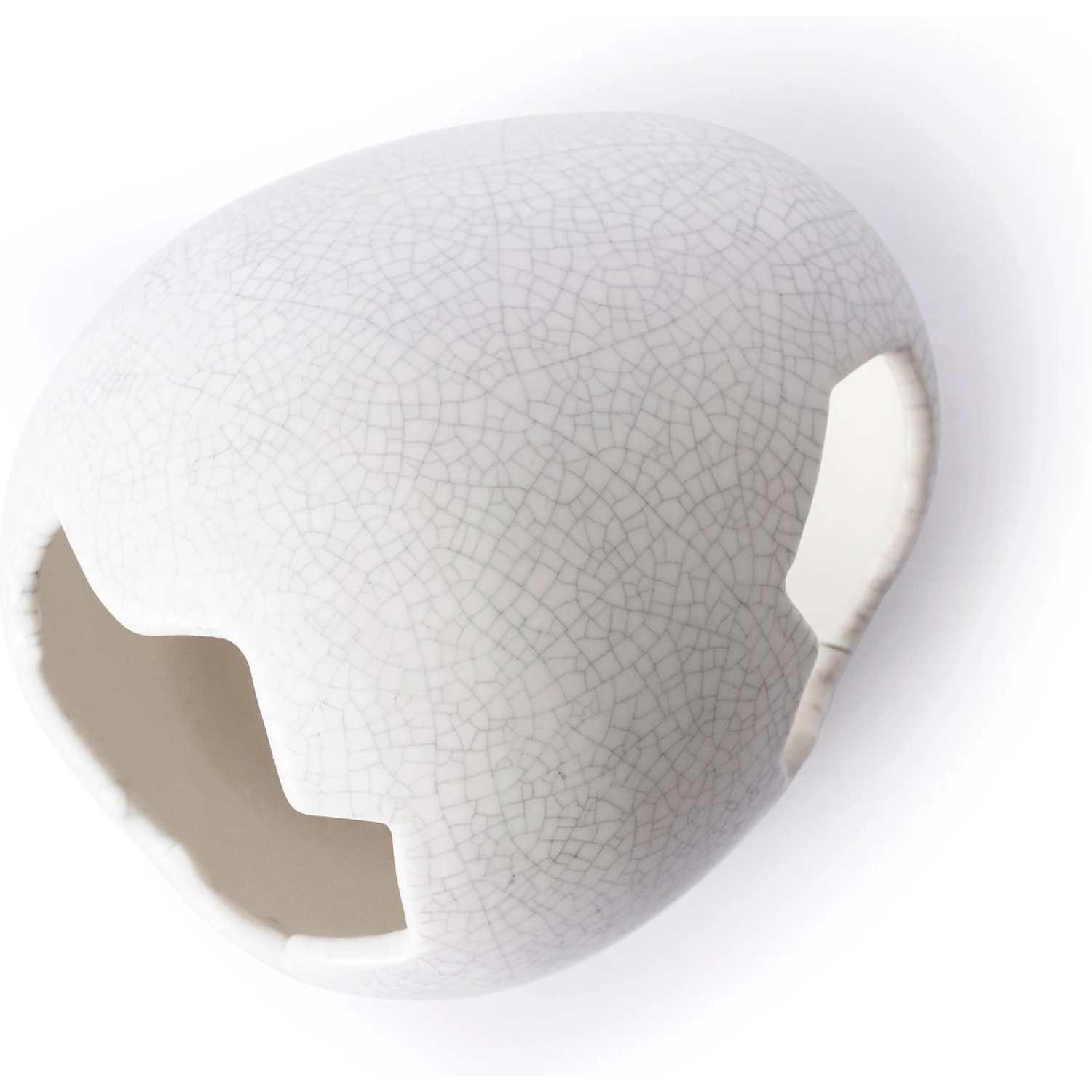 Galapagos Ceramic Egg Reptile Hideout, White, Medium, 6.3x5.12-in 3 Galapagos Ceramic Egg Reptile Hideout, White, Medium, 6.3x5.12-in