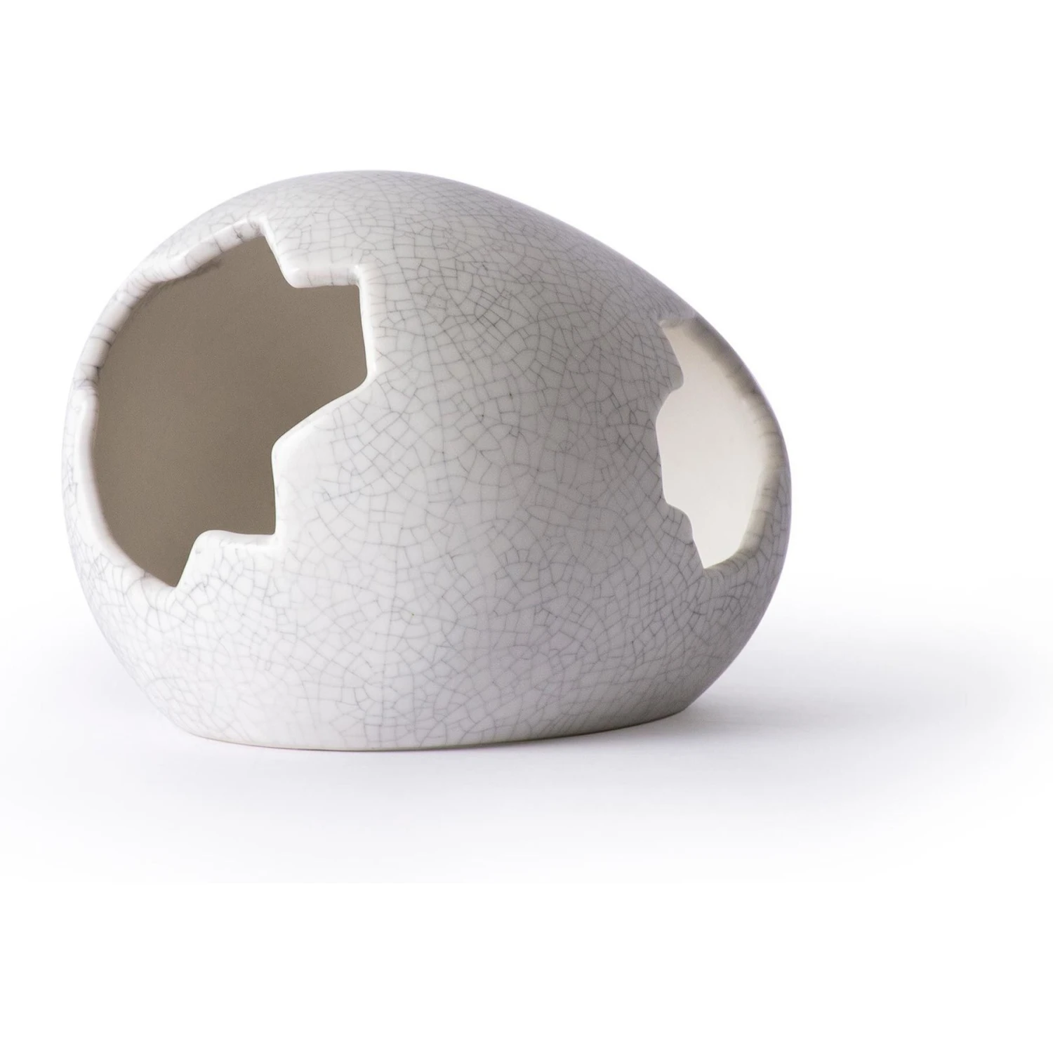 Galapagos Ceramic Egg Reptile Hideout, White, Medium, 6.3x5.12-in 4 Galapagos Ceramic Egg Reptile Hideout, White, Medium, 6.3x5.12-in - Image 2