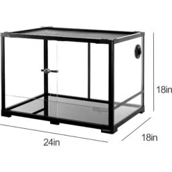 OiiBO Tempered Glass Reptile Terrarium, Black -Pet Supplies Store 891454 PT2. AC SS1800 V1687788220