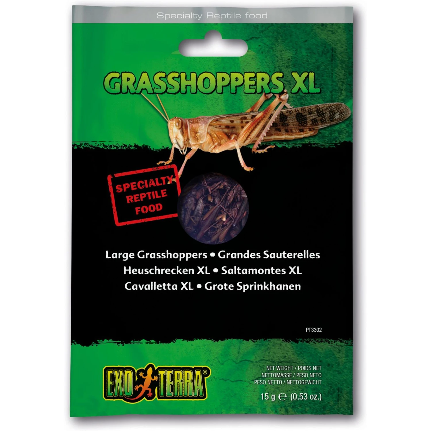 Exo Terra Grasshoppers X-Large Vacuum Packed Reptile Food, 0.53-oz Bag 3 Exo Terra Grasshoppers X-Large Vacuum Packed Reptile Food, 0.53-oz Bag