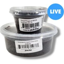 Josh's Frogs Bioactive Bundle Live Feed Reptile Food: Dwarf Tropical White Isopods, 25 Count + Temperate Springtails, 8-oz