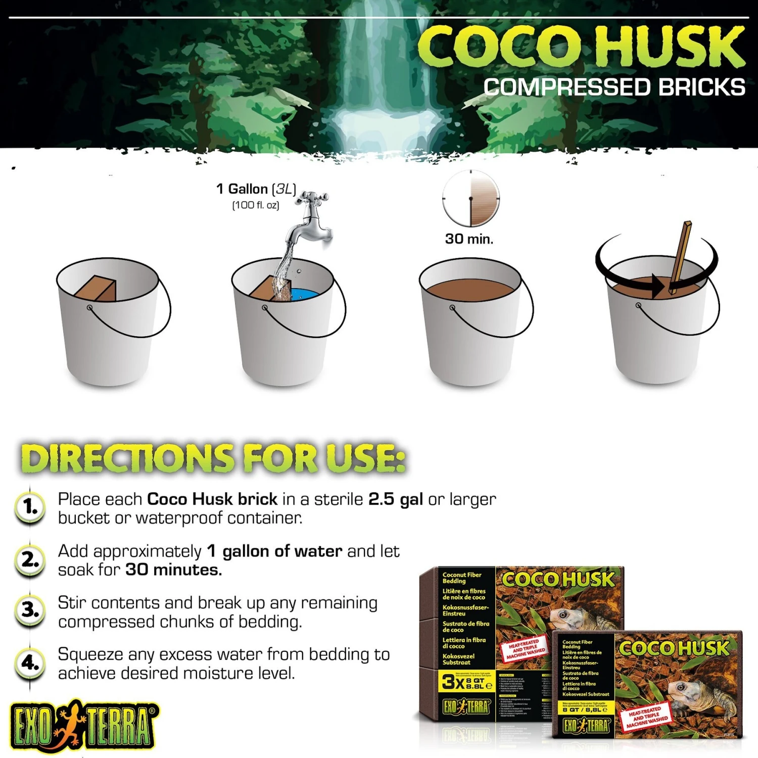 Exo Terra Coco Husk Brick Tropical Terrarium Reptile Substrate 8 Exo Terra Coco Husk Brick Tropical Terrarium Reptile Substrate - Image 6