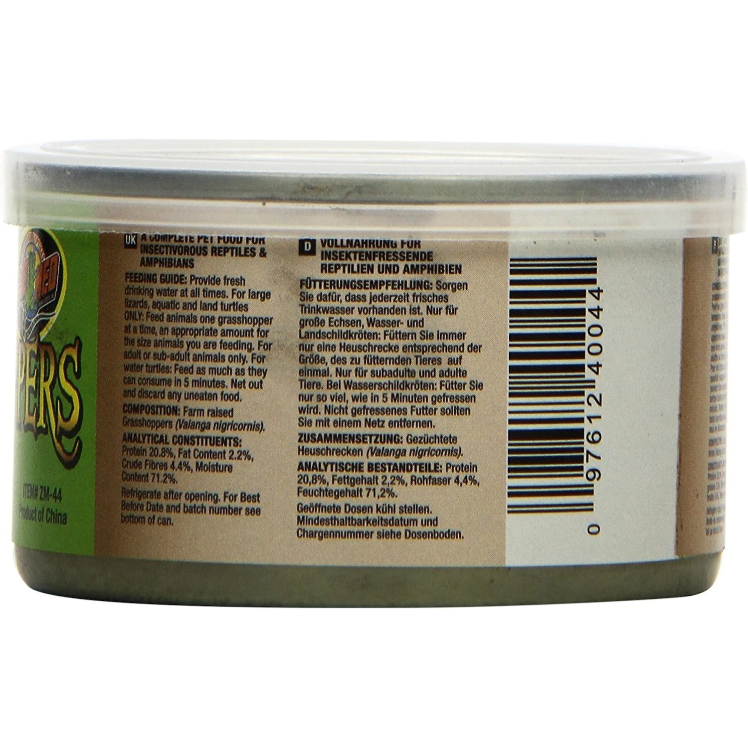 Zoo Med Jumbo Can O' Grasshoppers Reptile & Bird Food 4 Zoo Med Jumbo Can O' Grasshoppers Reptile & Bird Food - Image 2